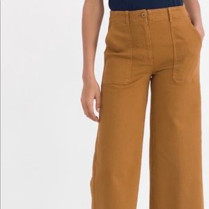Wide Leg Crop Utility Pant Golden Brown 